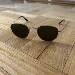 Ray Ban Gold Hexagonal Sunglasses